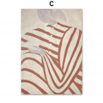 Sofia Lind Triibuline pidžaama Naine Geomeetria Leht Sein Kunsttr&uuml;kk P&otilde;hjamaade plakat L&otilde;uendimaal Retropildid elutoa sisekujunduseks 70x100cm No Framed