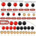 108 tk palli torditopper &otilde;hupallid koogitopper DIY koogi sisestus topper vahtkoogi pallid k&uuml;psetusdekoratsioon pulma aastap&auml;eva s&uuml;nnip&auml;eva jaoks