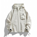 Meeste &otilde;hukesed jakid mantlid Harajuku kapuutsiga pullover jope Meeste tuulejope mantel Meeste v&auml;lisr&otilde;ivad L valge