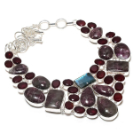 Natural Eudialyte, Garnet Gemstone 925 Sterling Silver Jewelry Necklace 18 l2r85