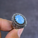 Natural Aquamarine Gemstone Handmade 925 Sterling Silver Gift Ring Size 6 t7k96