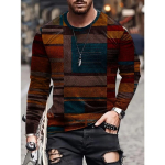 Meeste erksav&auml;rviline plokiga pikkade varrukatega mugav T-s&auml;rk &ndash; pehme, hingav, vabaajar&otilde;ivas suveks &ndash; Meeste riided l&otilde;dvestunud stiilis S