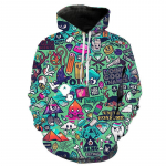 mehed Graffiti Pusad Poisid T&uuml;drukud Lapsed 3D Prinditud Pusa Naljakas Kunst Spordir&otilde;ivad Vabaaja poiss T&uuml;druk Lapsed Lahedad kapuutsiga riided S