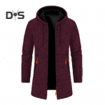 Meeste mantel kapuutsiga pingutusn&ouml;&ouml;riga pikkade varrukatega &uuml;hev&auml;rviline keskmise pikkusega jakk, millel on t&otilde;mblukuga suletav &otilde;huke kudumine v&auml;lisr&otilde;ivad M tumehall v&auml;rv