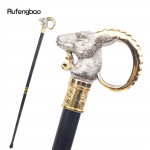 Valge kuldkitse lamba jalutuskepp, dekoratiivne Cospaly vintage pidu, moodne jalutuskepp Halloweeni ristmik 91 cm