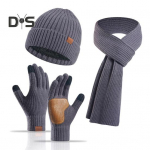 3 tk/komplekt Unisex talvine nokam&uuml;ts Sall Kindad Paks Kootud Soe Kork Suur H&otilde;&otilde;rdumine Peopesa Kindad Elastne K&otilde;rvakaitse Tuulekindel Talvine &Otilde;ues tumesinine v&auml;rv