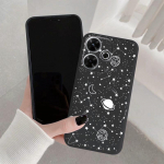 Space Astronaut mustriga pehme silikoon&uuml;mbris Samsung A55 A35 S24 Xiaomi Redmi Note 13 Poco C65 iPhone 15 kaamerale p&otilde;rutuskindel kaitseraua kate Samsung Galaxy S20