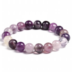 Naturaalsest v&auml;&auml;riskivist lilla fluoriidist helmestega 8 mm &uuml;mmargune palljalga k&auml;ev&otilde;ru, naise k&auml;sitsi valmistatud ehted unikaalne kingitus 22CM