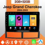 Android Carplay autoraadio Jeep Grand Cherokee 2004-2005 multimeediumipleieri peakomplekti stereo GPS-navigatsioon BT WIFI 2+32GB 2+32GB