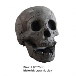 Realistlik pealuu skulptuur peen t&ouml;&ouml;tlusega Halloweeni kaasaskantav mini tulekindel koljuskulptuur 1PC tumehall v&auml;rv