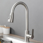 Harjatud roostevaba St k&ouml;&ouml;gisegisti &uuml;he auguga v&auml;ljat&otilde;mmatav tila K&ouml;&ouml;givalamu segisti kraan Stream pihustipea h&otilde;be