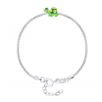 L&Eacute;A & ARTHUR - Bracelet Enfants TORTUE - Maille For&ccedil;at Argent 925 Milli&egrave;mes Rhodi&eacute; - Longueur R&eacute;galable - Bijou Enfant
