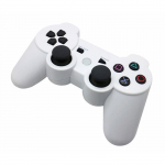WHITE Juhtmeta bluetooth-kontroller Topelt&scaron;okk Topeltvibratsioon PS3 jaoks