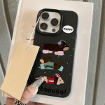 Telefoni&uuml;mbris iPhone 11 13 XR XS Max &uuml;mbrisele iPhone 12 14 15 16 Pro Max 12 Pro 15 Plus Nahast v&auml;rvitud veekindel kukkumis- ja kulumiskindel multikas iPhone 16 Pro Max valge