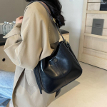 Premium Retro Commuter kott Naiste koti tekstuuriga Mitmek&uuml;lgne &auml;mbrikott Populaarne laia &otilde;larihmaga k&auml;ekott must