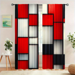 Geomeetrilise kujuga digitaalsed tr&uuml;kitud kardinad 2-osaline varrastega tasku pol&uuml;ester materjal elutoa k&ouml;&ouml;gi jaoks magamistoa akende rulood 100W130H(CM)40x51in&rod pocket