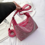 Kerge luksuslik teemantsettidega naiste kaenlaaluse kott, talvemood, mitmek&uuml;lgne mini-ruudukujuline pakk Prantsuse naiste ristkehaga kotid Mini(Max Length<20cm)