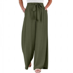 Naiste laia s&auml;&auml;rega Palazzo p&uuml;ksid k&otilde;rge v&ouml;&ouml;kohaga reguleeritava lipsus&otilde;lmega lendlevad p&uuml;ksid vabaaja taskutega vabad p&uuml;ksid L armee roheline v&auml;rv