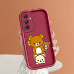 Pehme silikoonist ruudukujulise redeliga printimismustriga telefoni korpus T&auml;iskaanega kaamera p&otilde;rutuskindel kaitse kummist &uuml;mbris Samsungile Samsung A16 pruun