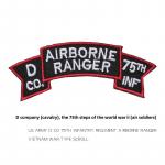 Vietnami Rangerite D-kompanii 75. jalav&auml;epolk &Otilde;hus&otilde;idukite taktiline k&auml;eside M65 Ripatsm&auml;rk RANGER Tikitud taktikaline m&auml;rk without velcro