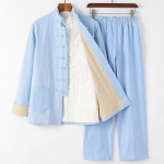 Traditsiooniline Hiina Tang &uuml;likond Kung Fu vormiriietus Retro vabaaja puuvillane linane suures suuruses Tai Chi r&otilde;ivakomplekt mees S