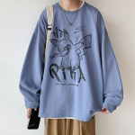 Tr&uuml;kitud s&uuml;gistalvine kampsun meeste kevad ja s&uuml;gis 2024 Korea uus &uuml;mmargune kaelus, vaba topp &scaron;ikk Hongkongi stiilis trendikas M valge