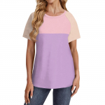 Naiste l&uuml;hikeste varrukatega T-s&auml;rgid &Uuml;mara kaelusega Armsad tuunikatopsid Lihtsad T-s&auml;rgid Pluusid Lahti istuv pullover L must