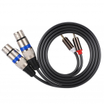 Kahekordne RCA isase ja kahe XLR naissoost heliadapteri kaabli plaastrijuhe kaherealine PVC-juhe