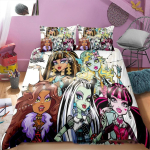 3D-prinditud Monster High Voodipesukomplekt Tekikate Magamistoa Tekikatted &Uuml;he-, Twin-, King-suuruses Tekikate Kodutekstiilid 2/3 tk 135X200cm-2pcs