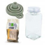 Flacon &agrave; &eacute;pices poudreur + entonnoir + poivre noir 50 g