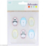 Cabochon - Artemio - Adorable - 2 x 3 cm - 6 pcs - Mixte