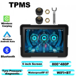 5-tolline mootorratta Carplay veekindel 1080P WiFi juhtmeta Android-Auto DVR-ekraan Dash Cam GPS-navigatsiooni TPMS TPMS