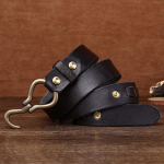 Nahast paksendatud taimpargitud veisenahast v&ouml;&ouml; Meeste nahast konks Retro vasest isikup&auml;ra Trendikas meeste p&uuml;ksirihm 105cm