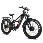 Tifgalop ES7PRO uus elektrijalgratas t&auml;iskasvanutele 1500W kahe mootoriga EBike 52V 21AH akuga h&uuml;drauliline pidur 60km/h 26'' rasvarehviga gaasiga MTB jalgratas ES7PRO-Black