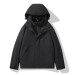 Naiste 3-&uuml;hes kapuutsiga veekindel mantel Talvine suusamatkarajad vihmamantel Softshell fliisvoodriga vihmamantel tuulejope M must