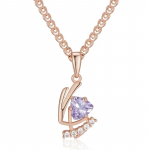 Kuldne Lilla Tsirkoon Ripats Kaelakee Isiksus Naiste Kaelakee Mood Kost&uuml;&uuml;miehted lilla