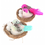 1 komplekt kunstlindude, pesade ja munade loominguline k&auml;sit&ouml;&ouml;lindude skulptuur