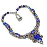 Natural Lapis Lazuli Gemstone Handmade Jewelry Necklace 18 z0t90