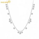 SACE GEMS klassikaline vasesulamist tsirkoon naiste ripats kaelakee moe kingitus valge kulla v&auml;rv