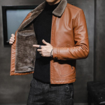 Meeste talvised nahkjakid Velvet Fur Plus Fertilizer Plus Size Meeste nahkjakid M