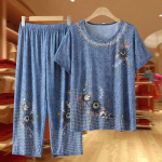 Naiste &uuml;likond, 2 tk, komplekt, puuvillane T-s&auml;rk ja p&uuml;ksid, puuvillased &uuml;lisuured vaba vabaaja &uuml;likond, kaheosalised p&uuml;ksid XXXXXL