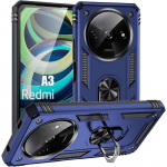 Coque pour xiaomi redmi a3 - protection rigide antichoc avec anneau - bleu marine