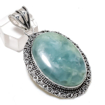 Aquamarine Handmade 925 Sterling Silver Jewelry Pendant 2.36 t7h84