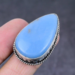 Angelite Stone Handmade 925 Sterling Silver Gift Jewelry Ring Size 7 q0v44