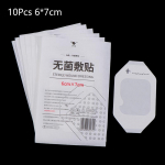 10 tk l&auml;bipaistvat kilesidet, veekindlat haavaplaastrit, infusioonij&auml;rgset n&otilde;ela kinnituspastat 6x7cm