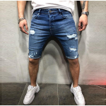 Meeste Moekad Vabaaja Sirgete Aukudega Sirged Flokeeritud Denim L&uuml;hikesed P&uuml;ksid Vabaaja Kitsa L&otilde;ikega Igap&auml;evased Jooksukup&uuml;ksid Keskmise K&otilde;rgusega &Uuml;hev&auml;rvilised Jean S sinine