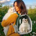 Kaasaskantav lemmikloomakandekott Reisimiseks Hingav Seljakott Koertele ja Kassidele Kutsikas Veekindel L&auml;bipaistev Hingav Ruumiseljakott One Size roheline