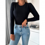 YYFS naiste moe vabaaja kevad-s&uuml;gis &uuml;hev&auml;rvilise tr&uuml;kiga pikkade varrukatega O-kaelusega pluusid ja s&auml;rgid S must