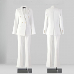 Sobivad naistele S&uuml;gismoe Professionaalne &Auml;riametlik Kitsas Bleiser ja P&uuml;kstekomplektid Kontorit&uuml;druk T&ouml;&ouml;r&otilde;ivad XXXXL valge