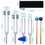 4-osaline h&auml;&auml;lestushargi komplekt(128 Hz,256 Hz,512 Hz,528 Hz)H&auml;&auml;lestuskahvlihaamriga Heli Heli Vibratsiooni T&ouml;&ouml;riistadele SET